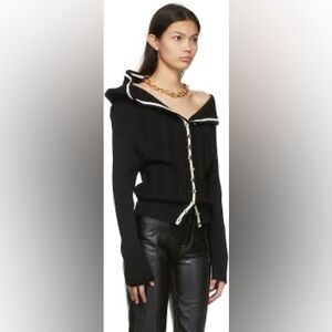 Y/Project Black Classic Ruffle Necklace Cardigan
